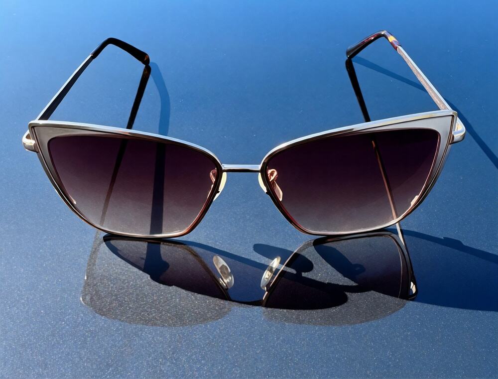 DIFF Eyewear Gold Bella Oversized Cat Eye Sunglasses Gradient Tint Luxury